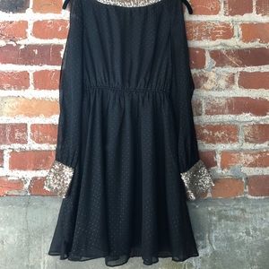 long sleeve, sheer, sparkly detail dress!